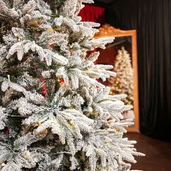 Snow-Covered Christmas Tree With Lights საახალწლო ნაძვის ხე დათოვლილი ტოტებით და განათებით 240 სმ, 7 image