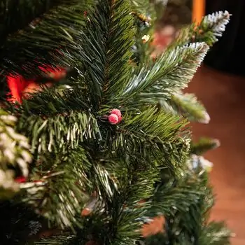 Diamant Green Christmas Tree With Mixed Silicone Needle And Red Viburnum Berries PE+ PVC 220CM - ნაძვის ხე შერეული სილიკონის წიწვებით და კენკრით, 8 image