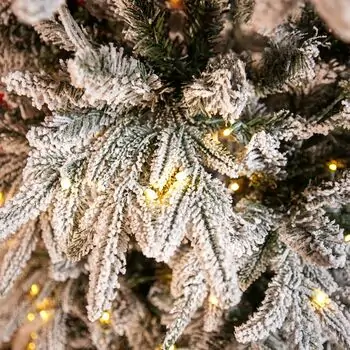 Snow-Covered Christmas Tree With Lights საახალწლო ნაძვის ხე დათოვლილი ტოტებით და განათებით 240 სმ, 10 image