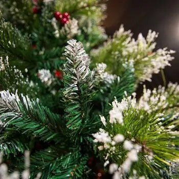 Christmas Tree With Snow-Covered Branches And Berries 180 CM ნაძვის ხე დათოვლილი ბოლოებით და კენკრით (OT2077), 10 image