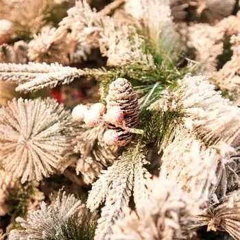 Snow-Covered Christmas Tree With Cones And Berries საახალწლო ნაძვის ხე შერეული დათოვლილი სილიკონის წიწვებით, გირჩით და კენკრით  210 სმ (OT2020), 5 image