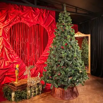 Lidiya Green Christmas Tree With Salad Tips PVC 250CM - ნაძვის ხე მწვანე ბოლოებით