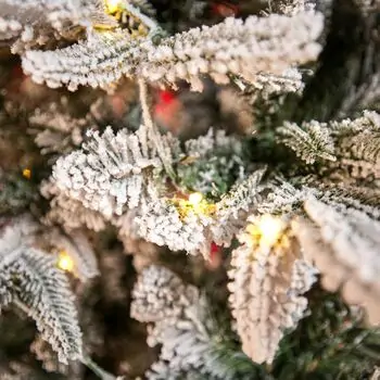 Snow-Covered Christmas Tree With Lights საახალწლო ნაძვის ხე დათოვლილი ტოტებით და განათებით 240 სმ, 8 image