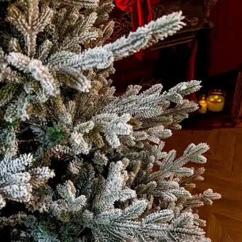 Snow-Covered Christmas Tree PE+PVC 210 CM - დათოვლილი ნაძვის ხე შერეული სილიკონის წიწვებით, 4 image