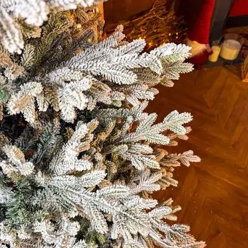Snow-Covered Christmas Tree PE+PVC 210 CM - დათოვლილი ნაძვის ხე შერეული სილიკონის წიწვებით, 7 image