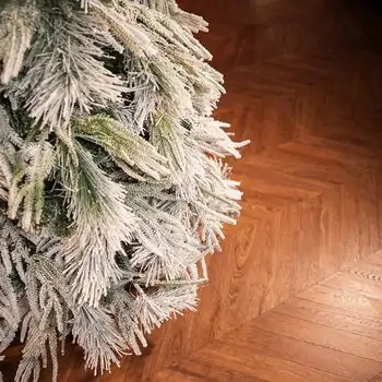 Snow-Covered Christmas Tree With Pine Cones 210 CM ნაძვის ხე დათოვლილი, შერეული სილიკონის ტოტებით და გირჩით, 8 image