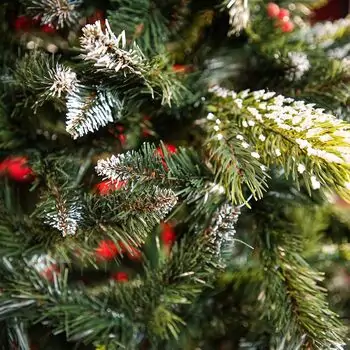 Diamant Green Christmas Tree With Mixed Silicone Needle And Red Viburnum Berries PE+ PVC 200CM - ნაძვის ხე შერეული სილიკონის წიწვებით და კენკრით, 9 image