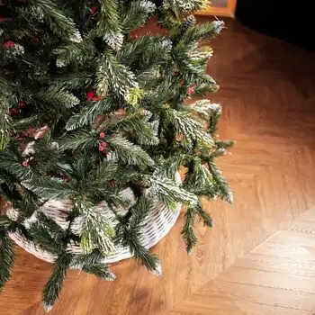 Diamant Green Christmas Tree With Mixed Silicone Needle And Red Viburnum Berries PE+ PVC 200CM - ნაძვის ხე შერეული სილიკონის წიწვებით და კენკრით, 12 image
