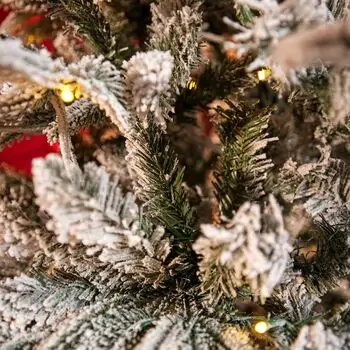 Snow-Covered Christmas Tree With Lights საახალწლო ნაძვის ხე დათოვლილი ტოტებით და განათებით 240 სმ, 16 image