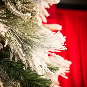 Snow-Covered Christmas Tree With Pine Cones 210 CM ნაძვის ხე დათოვლილი, შერეული სილიკონის ტოტებით და გირჩით, 7 image