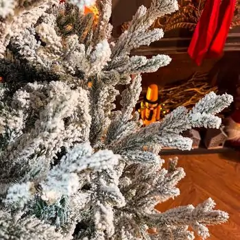 Snow-Covered Christmas Tree PE+PVC 210 CM - დათოვლილი ნაძვის ხე შერეული სილიკონის წიწვებით, 8 image