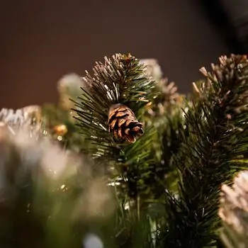 Lidia Green Christmas Tree With White Tips, Pine Cones And Berries PVC 220CM - ნაძვის ხე თეთრი ბოლოებით, გირჩით და კენკრით, 6 image