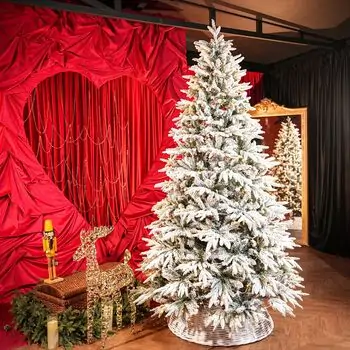 Snow-Covered Christmas Tree With Lights საახალწლო ნაძვის ხე დათოვლილი ტოტებით და განათებით 240 სმ