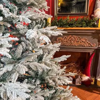 Snow-Covered Christmas Tree PE+PVC 240 CM - დათოვლილი ნაძვის ხე შერეული სილიკონის წიწვებით, 9 image