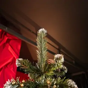 Lidia Green Christmas Tree With White Tips, Pine Cones And Berries PVC 220CM - ნაძვის ხე თეთრი ბოლოებით, გირჩით და კენკრით, 3 image