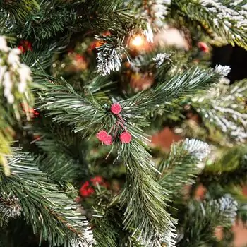 Diamant Green Christmas Tree With Mixed Silicone Needle And Red Viburnum Berries PE+ PVC 200CM - ნაძვის ხე შერეული სილიკონის წიწვებით და კენკრით, 5 image