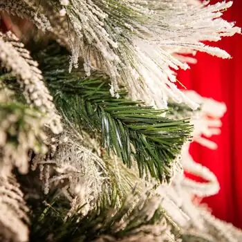 Snow-Covered Christmas Tree With Pine Cones 210 CM ნაძვის ხე დათოვლილი, შერეული სილიკონის ტოტებით და გირჩით, 9 image