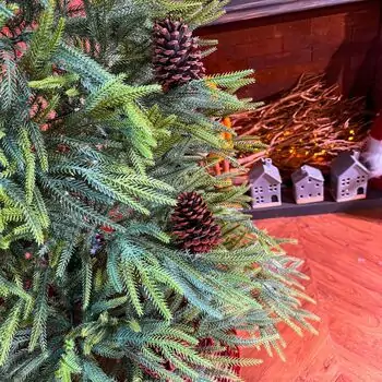Christmas Tree PE With Pine Cones 180 CM - ნაძვის ხე 100% სილიკონი, გირჩით, 7 image