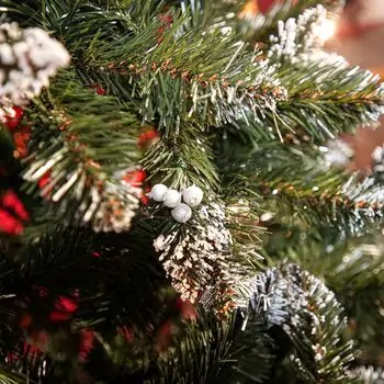 Crystal Christmas Tree 220 CM With Snow-Covered Branches And Berries ნაძვის ხე დათოვლილი ბოლოებით და კენკრით, 11 image