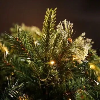 Christmas Tree 210 CM With Pine Cones, Berries And Lights საახალწლო ნაძვის ხე სილიკონის წიწვებით და განათებით, 7 image