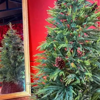 Christmas Tree PE With Pine Cones 180 CM - ნაძვის ხე 100% სილიკონი, გირჩით, 4 image
