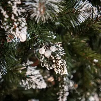 Crystal Christmas Tree 220 CM With Snow-Covered Branches And Berries ნაძვის ხე დათოვლილი ბოლოებით და კენკრით, 5 image