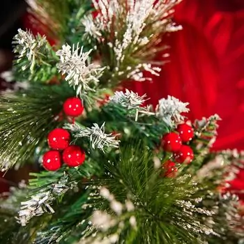 Christmas Tree With Snow-Covered Branches And Berries 180 CM ნაძვის ხე დათოვლილი ბოლოებით და კენკრით (OT2077), 6 image