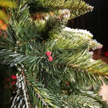 Diamant Green Christmas Tree With Mixed Silicone Needle And Red Viburnum Berries PE+ PVC 220CM - ნაძვის ხე შერეული სილიკონის წიწვებით და კენკრით, 4 image