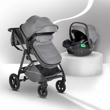 Moni Baby Stroller Lara 3in1 Grey - საბავშვო ტრანსფორმერი ეტლი, 2 image