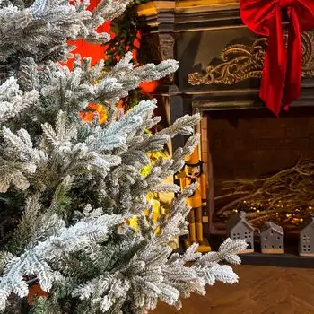 Snow-Covered Christmas Tree PE+PVC 210 CM - დათოვლილი ნაძვის ხე შერეული სილიკონის წიწვებით, 6 image