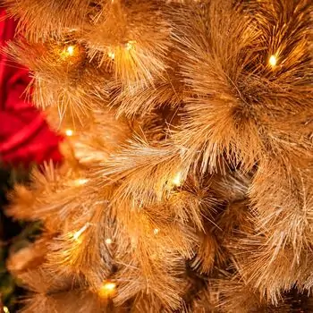 Champange Gold Christmas Tree 210 CM With Lights - საახალწლო ნაძვის ხე განათებით, 11 image