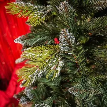 Diamant Green Christmas Tree With Mixed Silicone Needle And Red Viburnum Berries PE+ PVC 200CM - ნაძვის ხე შერეული სილიკონის წიწვებით და კენკრით, 15 image