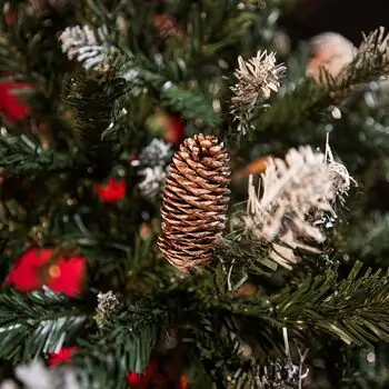 Christmas Tree With Pine Cones საახალწლო ნაძვის ხე გირჩებით 210  სმ, 5 image