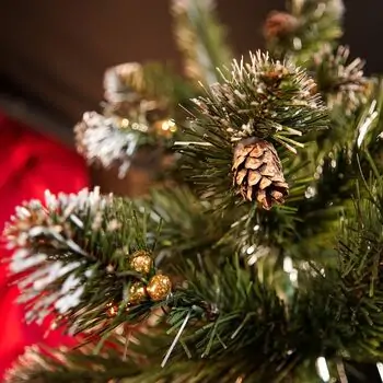 Lidia Green Christmas Tree With White Tips, Pine Cones And Berries PVC 220CM - ნაძვის ხე თეთრი ბოლოებით, გირჩით და კენკრით, 5 image