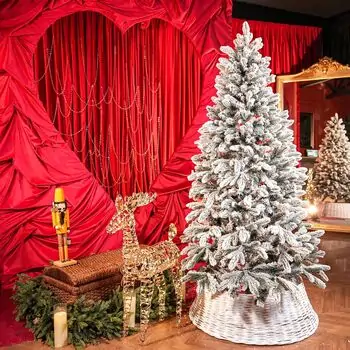 Global Snow-Covered PVC+PE 180 CM Christmas Tree დათოვლილი ნაძვის ხე შერეული სილიკონის წიწვებით, 5 image