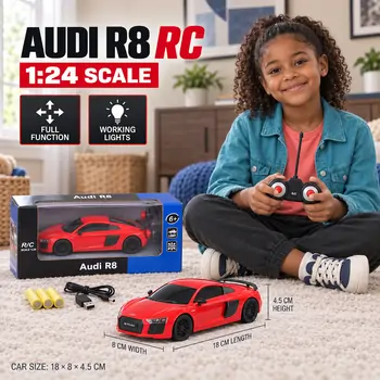 Audi R8 Light-Up Remote Controlled Car - სათამაშო დისტანციურად მართვადი უდის მანქანა