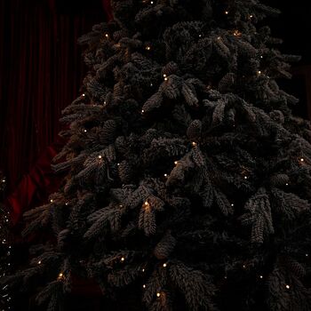 Christmas Tree 210 CM With Pine Cones And Lights, PE + PVC Snow-Covered ნაძვის ხე სილიკონის შერეული ტოტებით, გირჩით და განათებით, 10 image