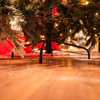 Christmas Tree 210 CM With Pine Cones And Lights PE + PVC Snow-Covered - დათოვლილი ნაძვის ხე შერეული სილიკონის წიწვებით, გირჩით და განათებით, 11 image