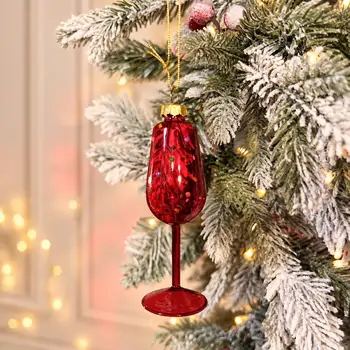 Red Champagne Glass Hanging Decoration - ნაძვის ხის სათამაშო