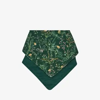 KikkaBoo Muslin bibs set 2pcs Secret Garden Green - საბავშვო წინსაფრები