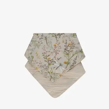 KikkaBoo Muslin bibs set 2pcs Secret Garden Beige - საბავშვო წინსაფრები