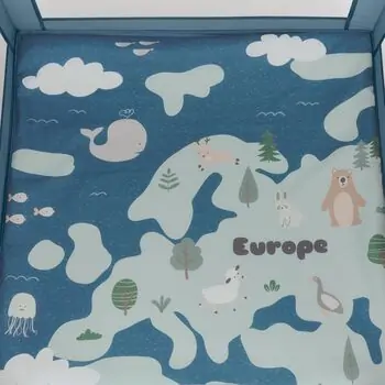 KikkaBoo Enjoy Europe Blue 2026 საბავშვო ერთ დონიანი საწოლ-მანეჟი, 4 image