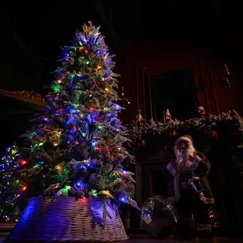 Snowcrest Christmas Tree  210 CM With Colorful Lights - დათოვლილი ნაძვის ხე ფერადი განათებით და შერეული სილიკონის წიწვით, 9 image