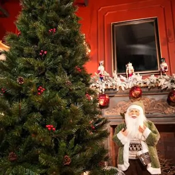 Winter Pearl Christmas Tree 210 CM With Pine Cones And Berries - ნაძვის ხე გირჩით და კენკრით, 7 image