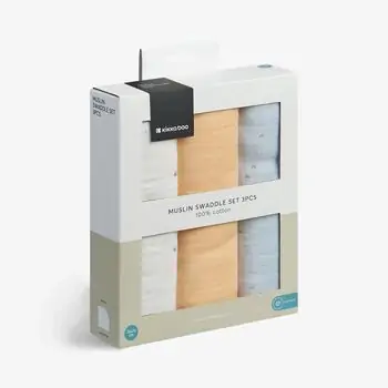 KikkaBoo Muslin swaddle set 3 pcs 75x75 cm Hedge-hugs  ახალშობილის პლედი​