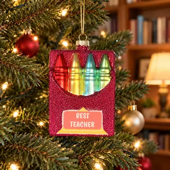 Best Teacher Crayons Hanging Decoration - ნაძვის ხის სათამაშო
