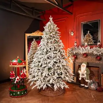 Snowhaven Christmas Tree With Lights 225 CM Snow-Covered - საახალწლო ნაძვის ხე დათოვლილი ტოტებით და განათებით