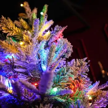Snowcrest Christmas Tree  210 CM With Colorful Lights - დათოვლილი ნაძვის ხე ფერადი განათებით და შერეული სილიკონის წიწვით, 15 image
