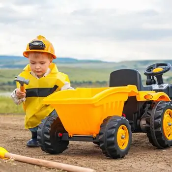 Pilsan 07 318 Active Pedal Operated Tractor With Loader And Trailer - საბავშვო ტრაქტორი მისაბმელით, 7 image