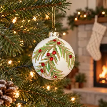 Snow-Kissed White Hanging Decoration - ნაძვის ხის სათამაშო